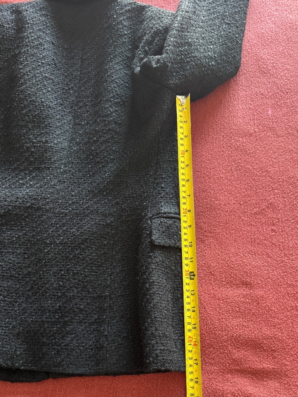 Zara - Black Tweed Blazer with Gold Buttons - Picture 6 of 7